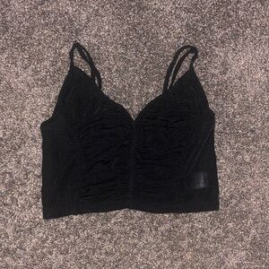Black Ruched Camisole Top